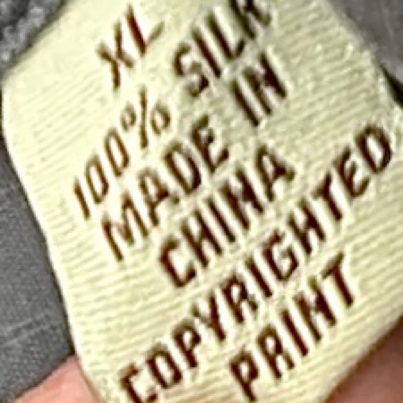 TOMMY BAHAMA Mens XL Silk Button Up Shirt Gray w/ Tropical Plants Short Sleeves - Picture 4 of 4